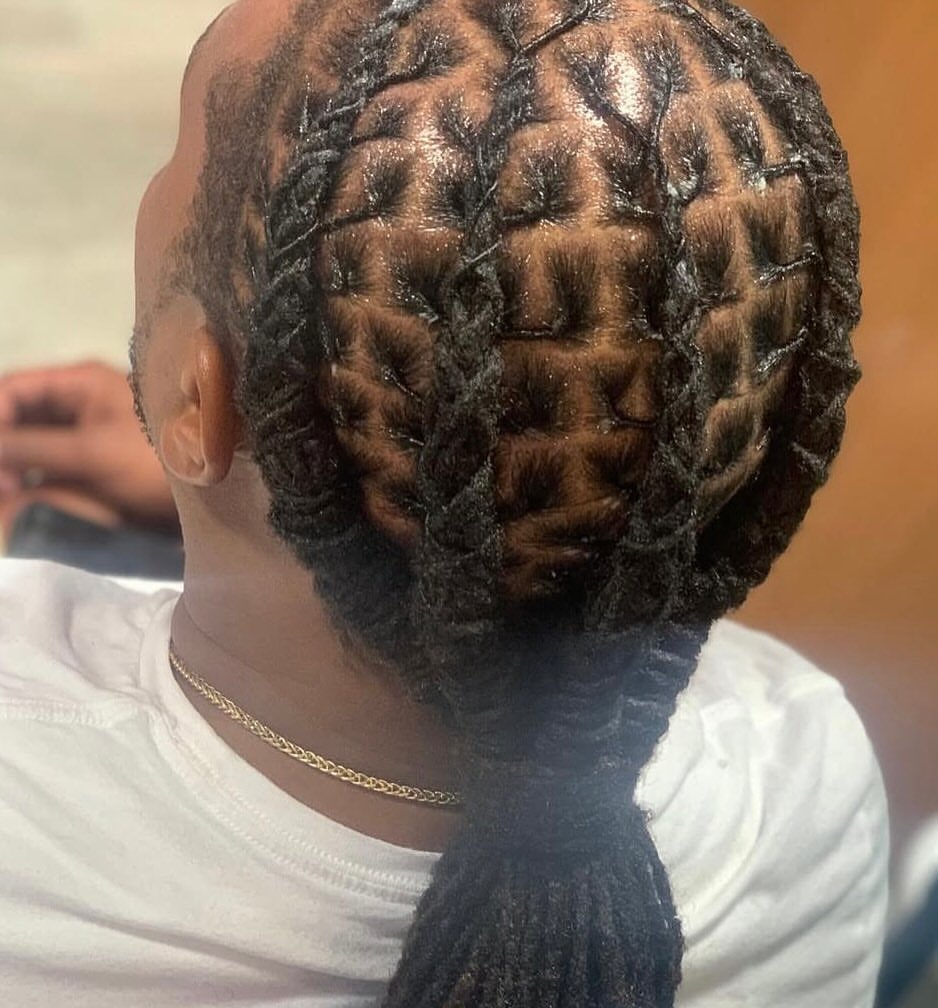Men's cornrow tail